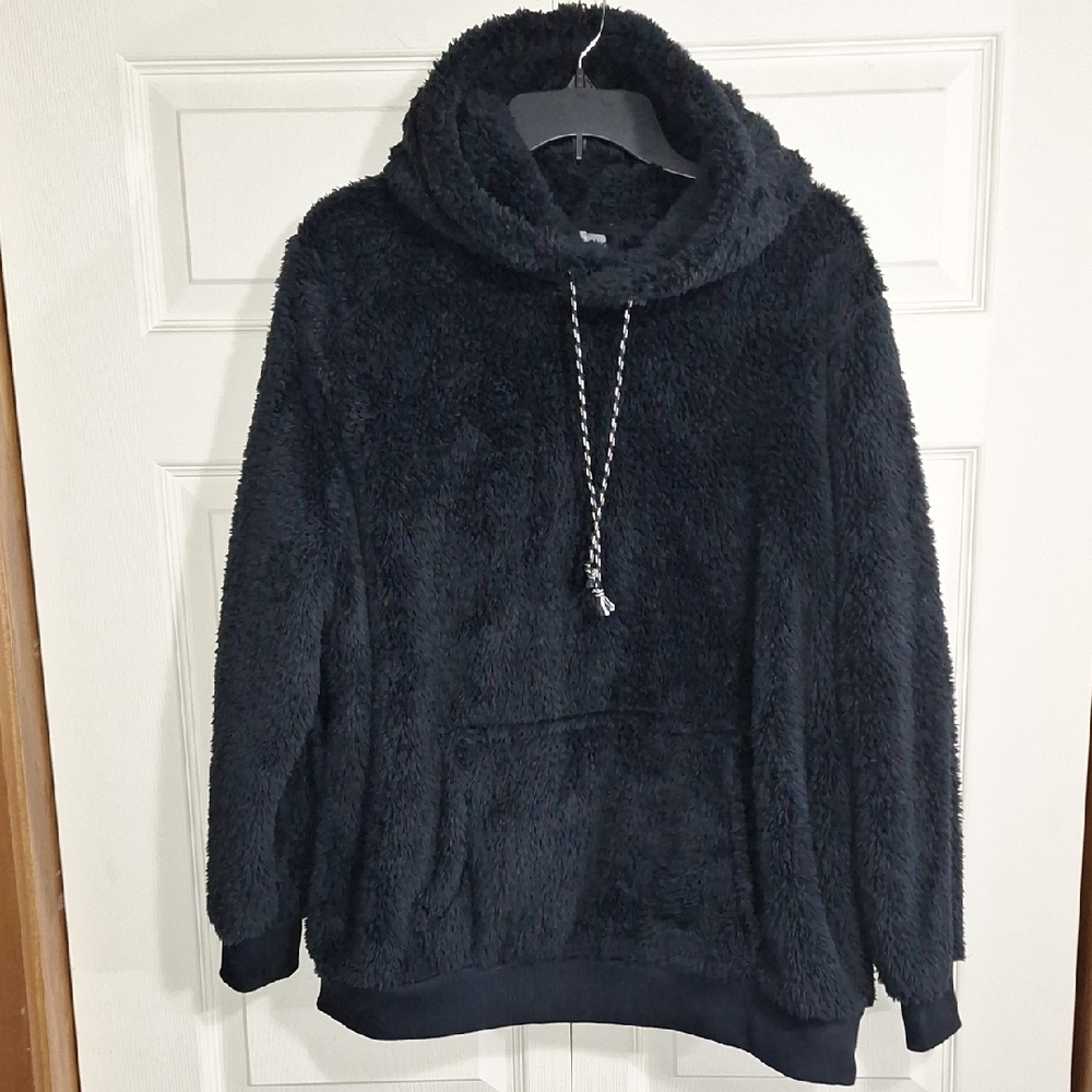 G.I.L.I. Teddy Bear Sherpa Hoodie Sweatshirt - M - Black
